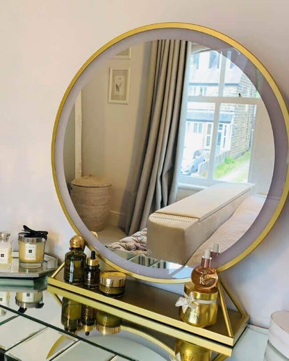 Anne Round Hollywood Mirror Gold 60x67CM
