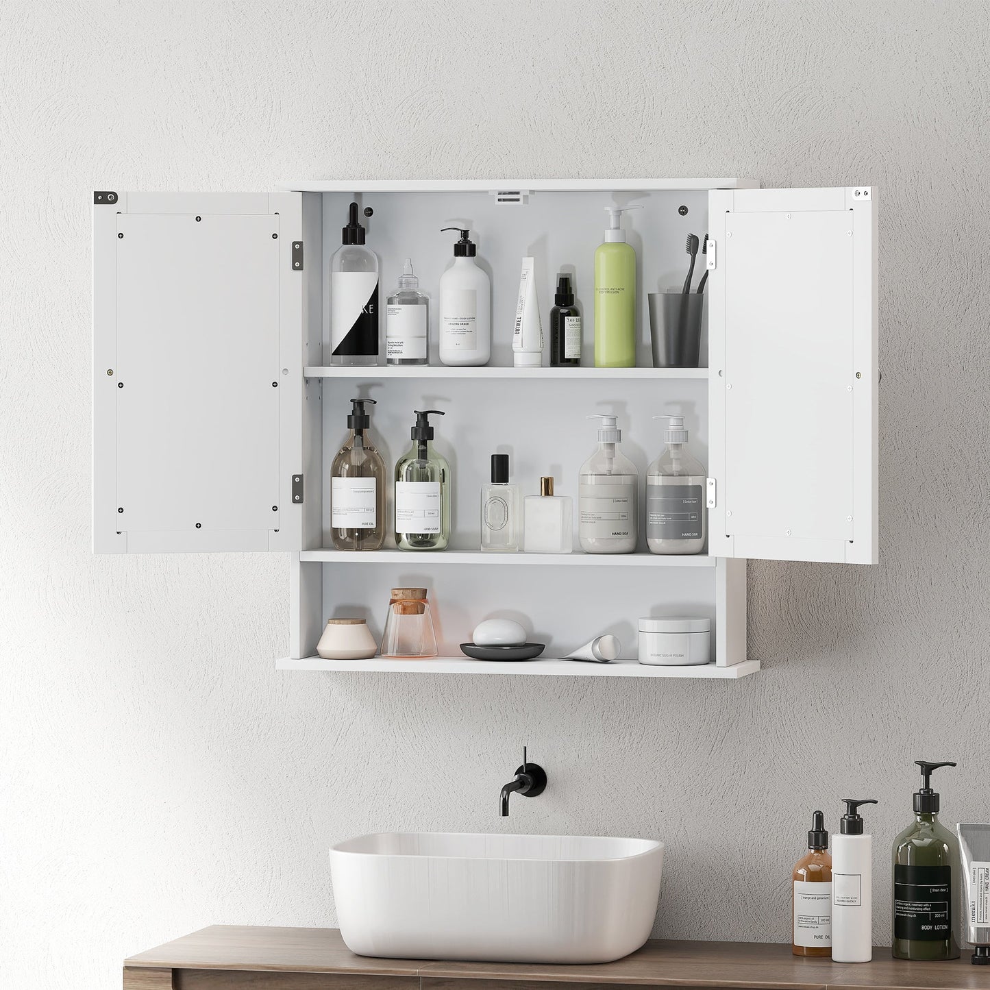 kleankin Bathroom Wall Storage Cabinet - White
