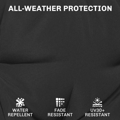 Outsunny Outdoor Chair Seat Cushions Set of 2, Garden Chair Cushions with 7cm Thick Foam & Ties, Black