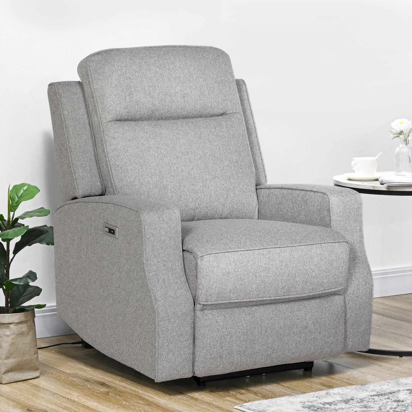 HOMCOM 150\'c2\'b0 Electric Reclining Chair, with USB port and Footrest - Grey