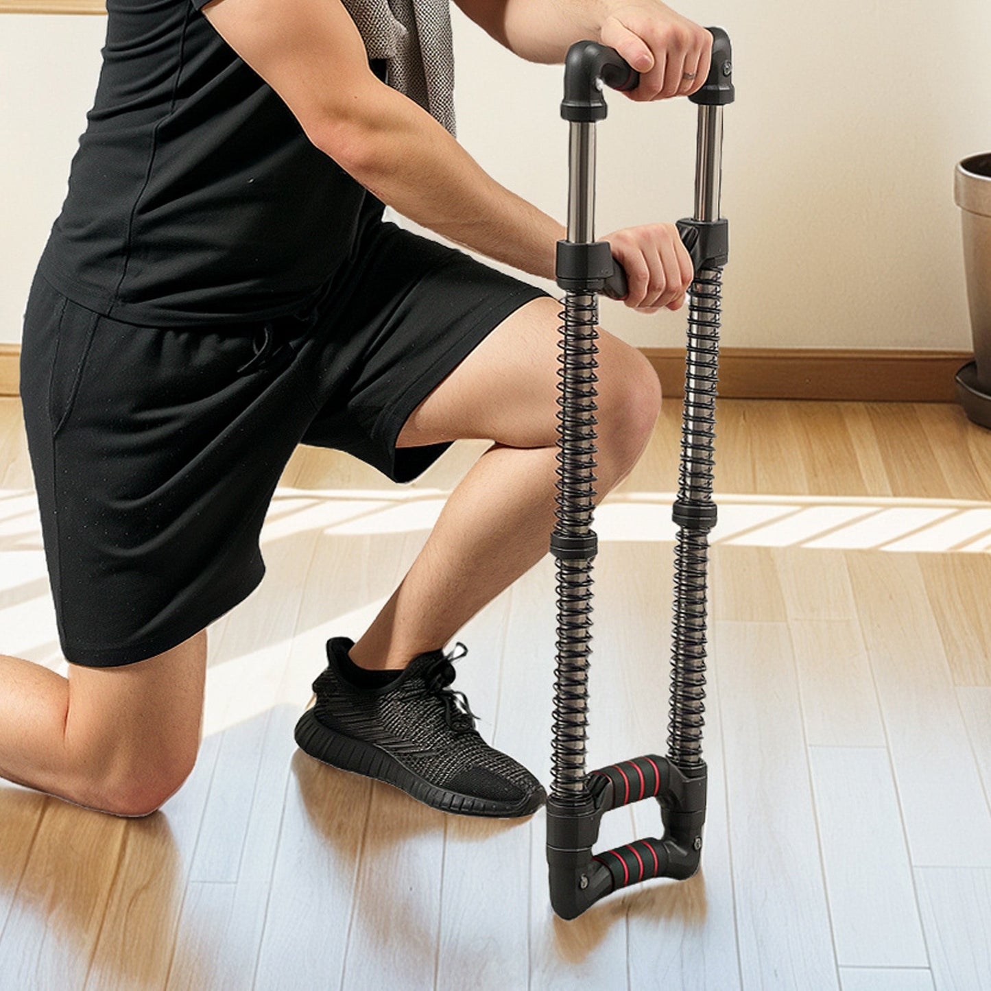 SPORTNOW Chest Expander, with 10-50kg Adjustable Resistance, for Home Gym, Office, Travel Workout