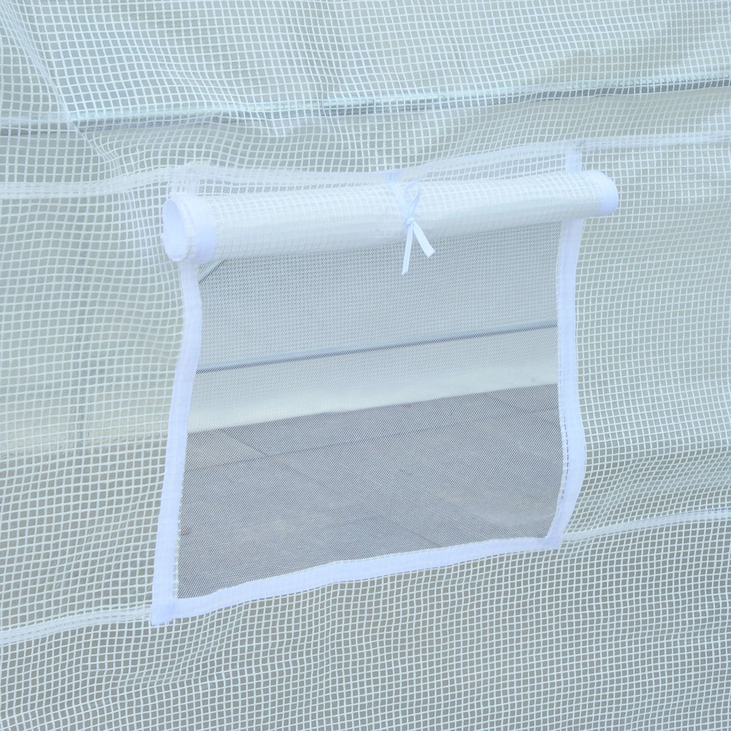 Outsunny 2.5 x 2 x 2 m Polytunnel Greenhouse, Walk-in Green House for Garden with Mesh Windows, Galvanised Steel Frame, White