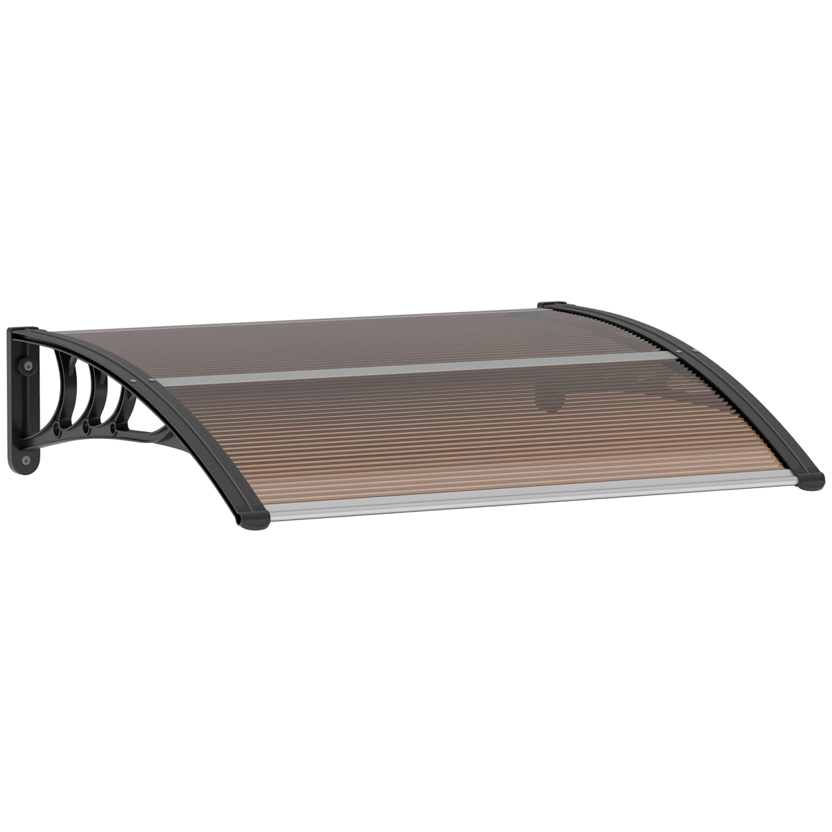 Outsunny Outdoor Window Door Canopy Fixed Awning Porch UV Water Cover Brown