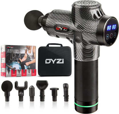 Handheld Dyzi Massage Gun, Percussion Deep Tissue Muscle Body Massager 6 Heads
