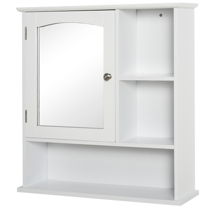 Wall Mount Mirror Cabinet Bathroom Storage Single Door Mounted Glass Cupboard
