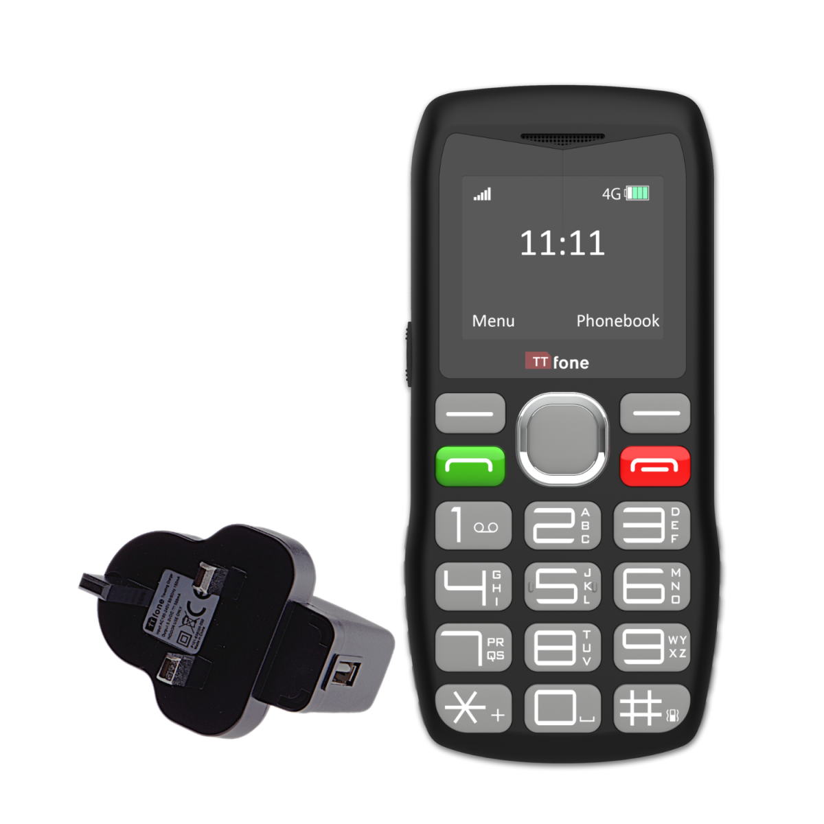 TTfone TT890 4G Senior Phone  Easy to Use Big Button Mobile Phone with Emergency Assistance Button, USB-C Charging, Bluetooth, Camera  Unlocked with Mains Charger and GiffGaff Sim Card