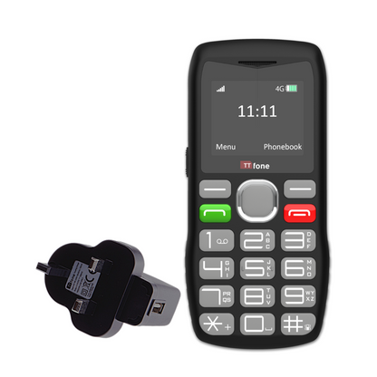TTfone TT890 4G Senior Phone  Easy to Use Big Button Mobile Phone with Emergency Assistance Button, USB-C Charging, Bluetooth, Camera  Unlocked with Mains Charger and GiffGaff Sim Card