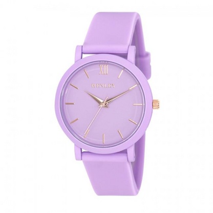 Henley Ladies Coloured Case Silicone Sports Watch Lilac H06178.7