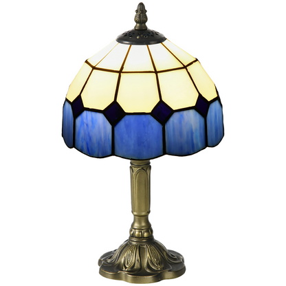 HOMCOM Antique Table Lamp, for Bedroom Bedside, Bulb not Included, Blue
