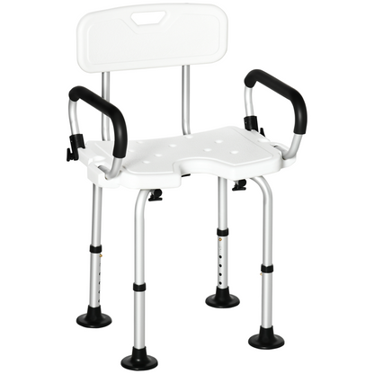 Adjustable Shower Stool with Suction Foot Pads for Elderly Disabled