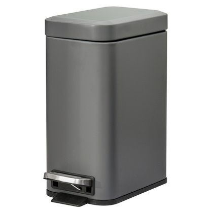 5L Steel Step Trash Can with Quiet-Closed Lid, Silent and Gentle Open,