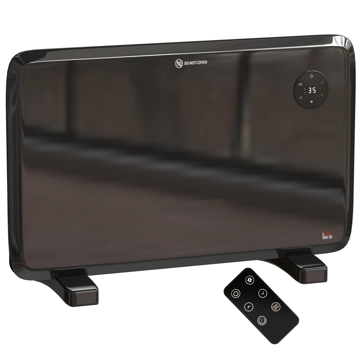 HOMCOM Electric Convector Heater, Quiet Space Heater w/ LED Display, Black
