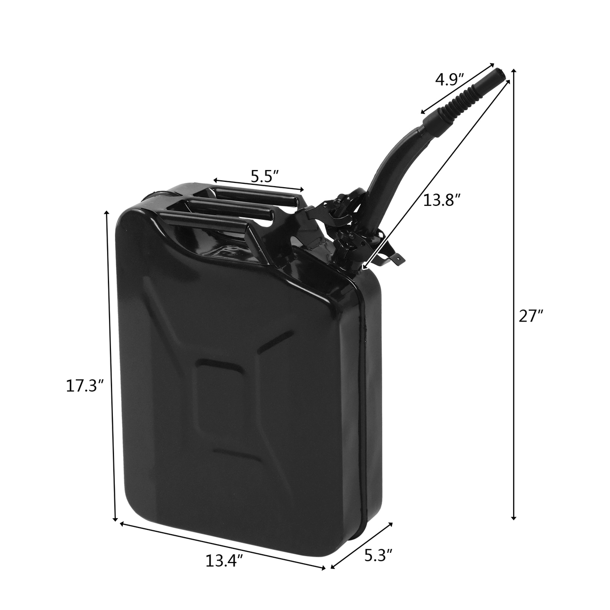 1-Piece 20L Steel Oil Drum, 0.6mm Black Iron Pipe, Black