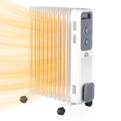 2720W Oil Filled Radiator 3 Heat Settings, Safe Power-Off, 11 Fins