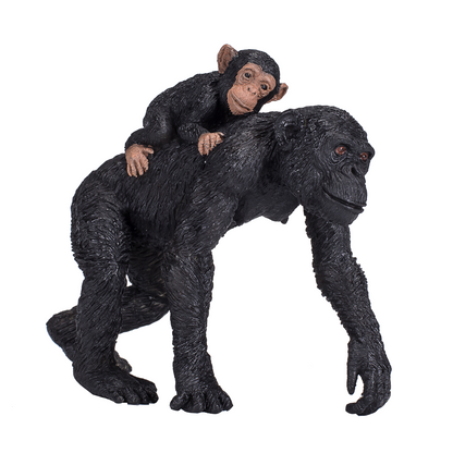 Chimpanzee and Baby Toy  Realistic Wildlife Figurine