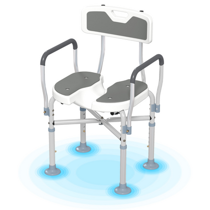 Comfortable Shower Stool with Padded Seat & Aluminium Frame - 136kg Capacity