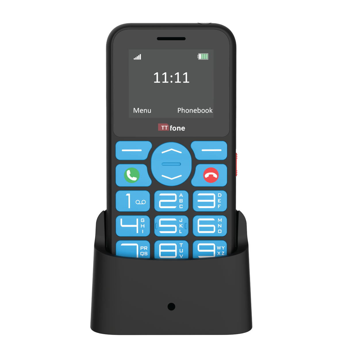 TTfone TT190 Big Button Basic Senior Unlocked Emergency Mobile Phone - Simple Cheapest Phone with Dock Charger and O2 Sim Card