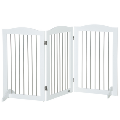 Foldable Dog Gate for Doorways, Stairs, Halls - White