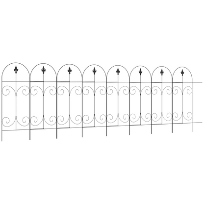 8PCs Garden Fencing Panels 44in x 12.5ft Flower Bed Border Edging Animal Barrier