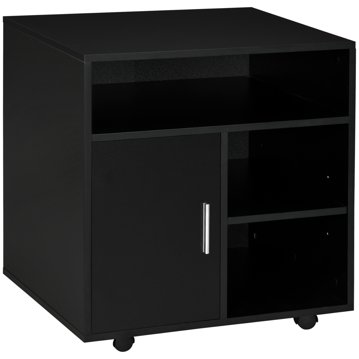 Multi-Storage Printer Unit Office Organisation w/ 5 Compartments Black HOMCOM