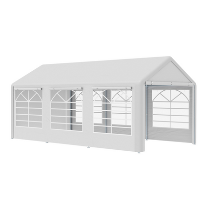 20 x 10  Car Tent Outdoor Car Canopy Shelter Water-Resistant Sidewall White