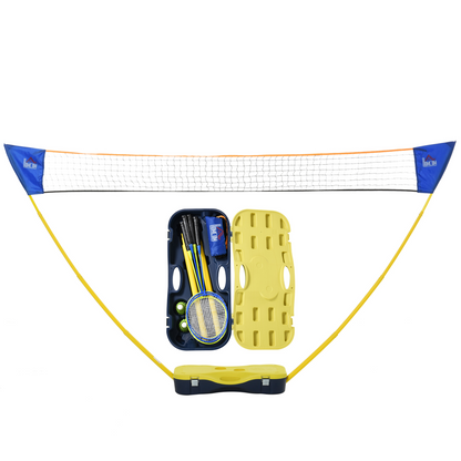 Foldable Badminton Net Set w/ 2 Pairs of Rackets 2 Nylon Shuttlecocks HOMCOM