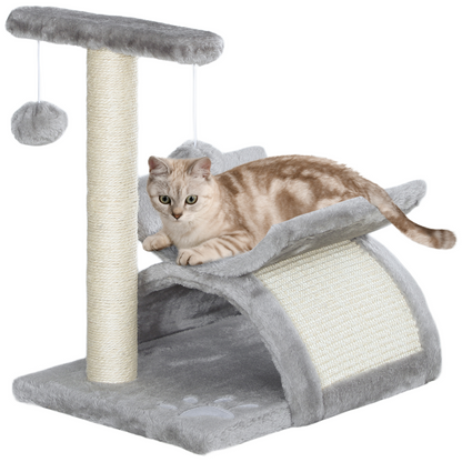 Cat Tree Plush Scratcher Activity Play Center Tunnel Dangling Ball