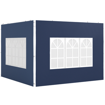 Outsunny Gazebo Side Panels for 3x3(m) or 3x6m Gazebo Canopy, 2 Pack, Blue