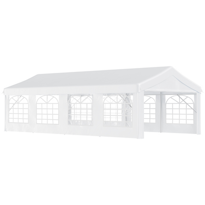 8m Gazebo Garden Marquee Canopy Party Carport Shelter White Outsunny