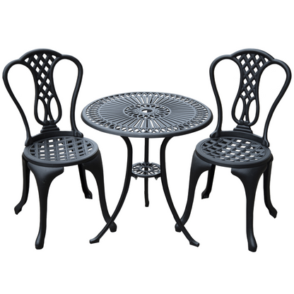 3 Pc Cast Aluminium Bistro Set