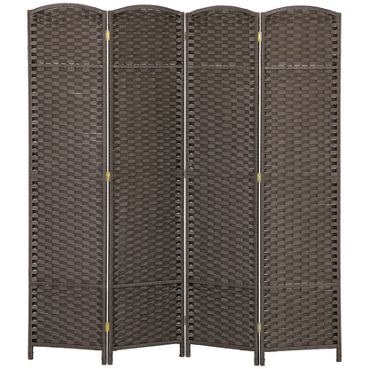 HOMCOM 4 Panel Folding Room Divider, Privacy Screen, 160 x 170cm, Brown