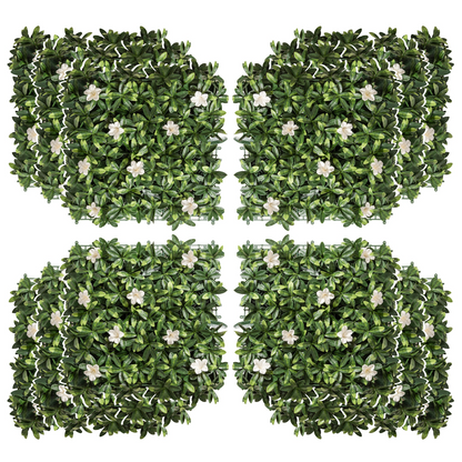 12PCS Artificial Boxwood Panel  Faux Rhododendron Greenery Backdrop Outsunny