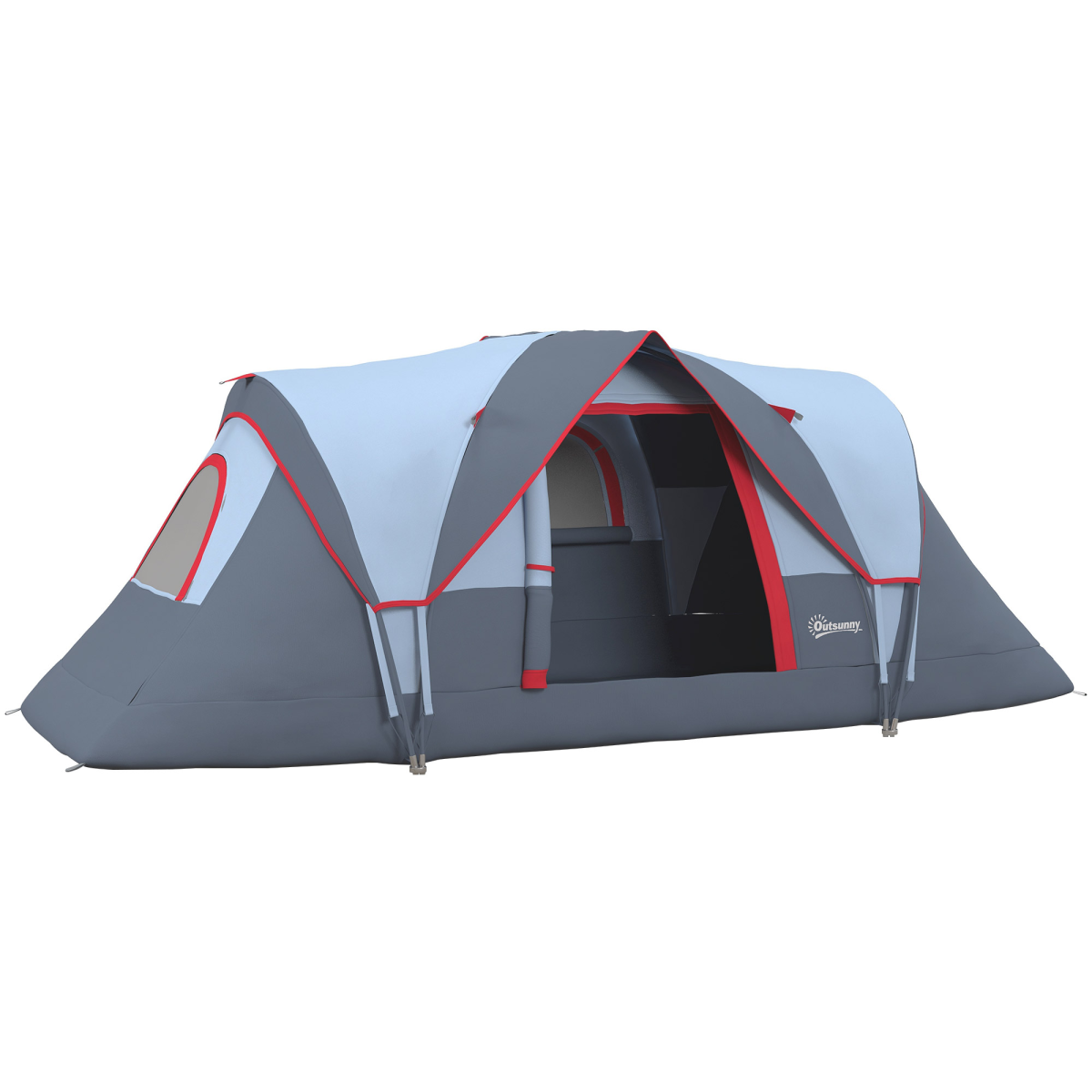Outdoor  Camping Tent For 5-6 W/ Bag, Fiberglass & Steel Frame Outsunny