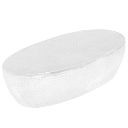 vidaXL Coffee Table Hammered Silver 100x50x28 cm Aluminium