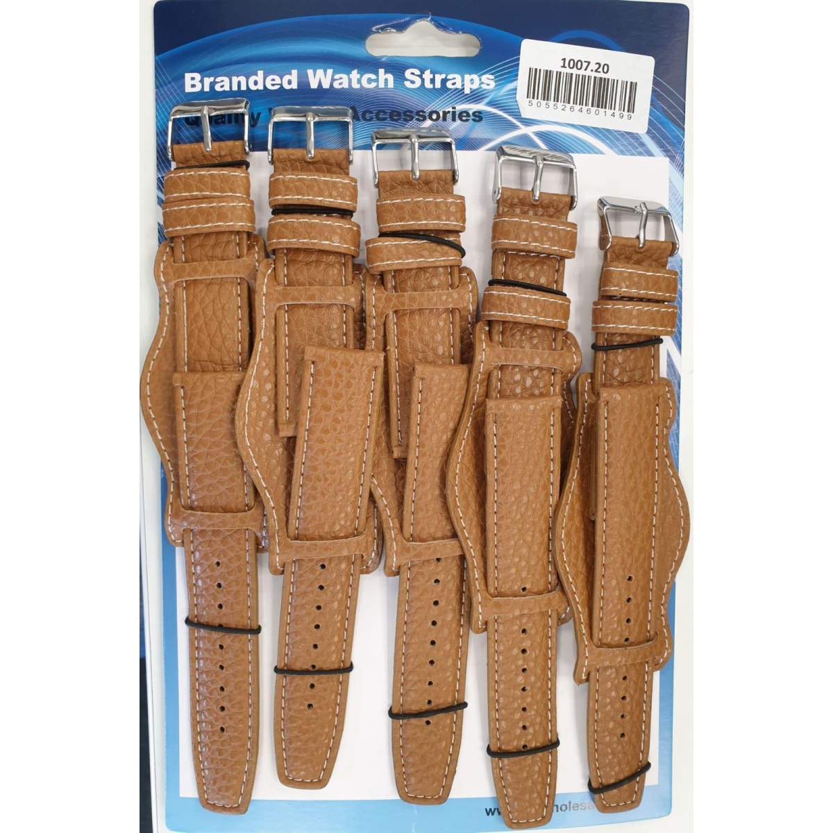 Leather Brown Military Watch Straps Pk5 size 22mm 1007BR