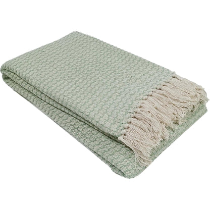 Cotton Throw Eco-Friendly Super Soft Cotton Throws Lightweight Sustainable Recycled Cotton for Sofa Bed Chair Calming Colours By OLIVIA ROCCO