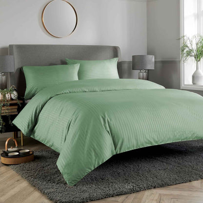 Mayfair Stripe Elegant Reversible Satin Duvet Cover Set with Comforter Multiple Sizes & Colours Luxurious Bedding Collection by OLIVIA ROCCO