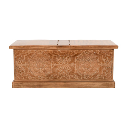 Carved Mango Wood Coffee Table/Blanket Box