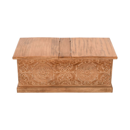 Carved Mango Wood Coffee Table/Blanket Box