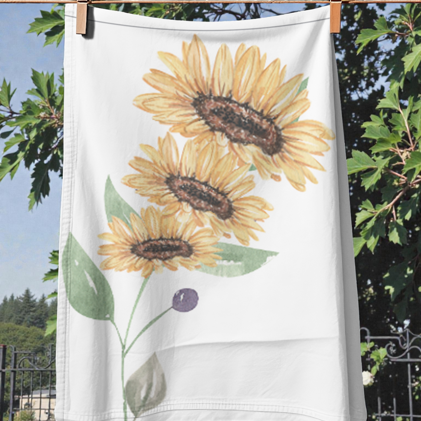 Summer Sunflowers Tea Towel