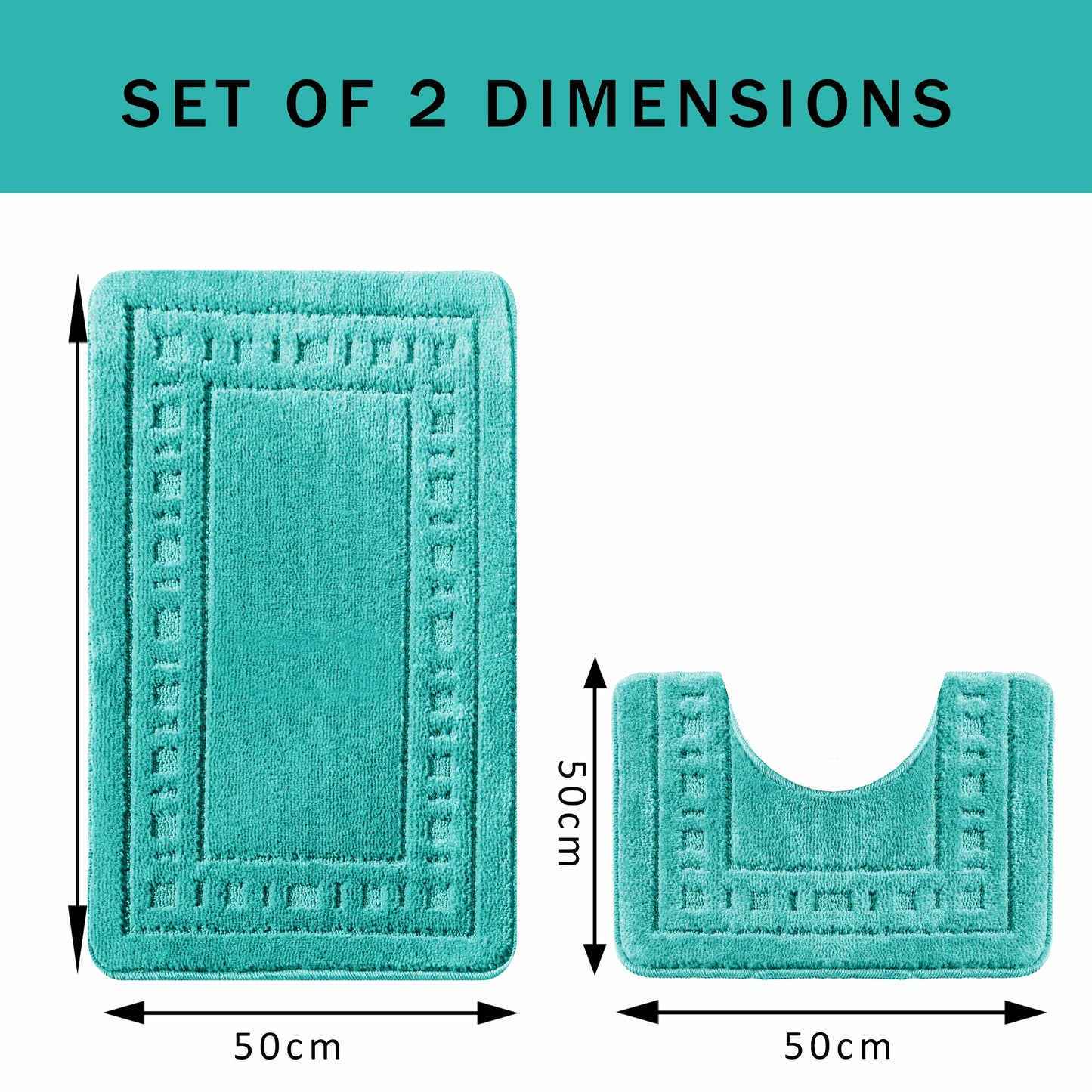 OLIVIA ROCCO Miami 2 Piece Duck Egg Bath Mat And Pedestal Set Non Slip Soft And Absorbent For Comfort And Safety In Modern Bathroom Decor