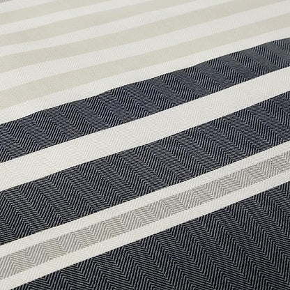 Miami Stripes Reversible Duvet Cover Set Hypoallergenic High-Quality Cotton Blend Bedding Available in Grey Natural Green Multiple Sizes by OLIVIA ROCCO