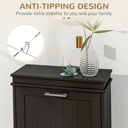 HOMCOM Two-Drawer Minimalistic 10-Shoe Cabinet - Black
