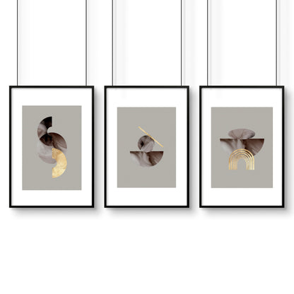Framed large wall art | set of 3 Modern mid century wall art