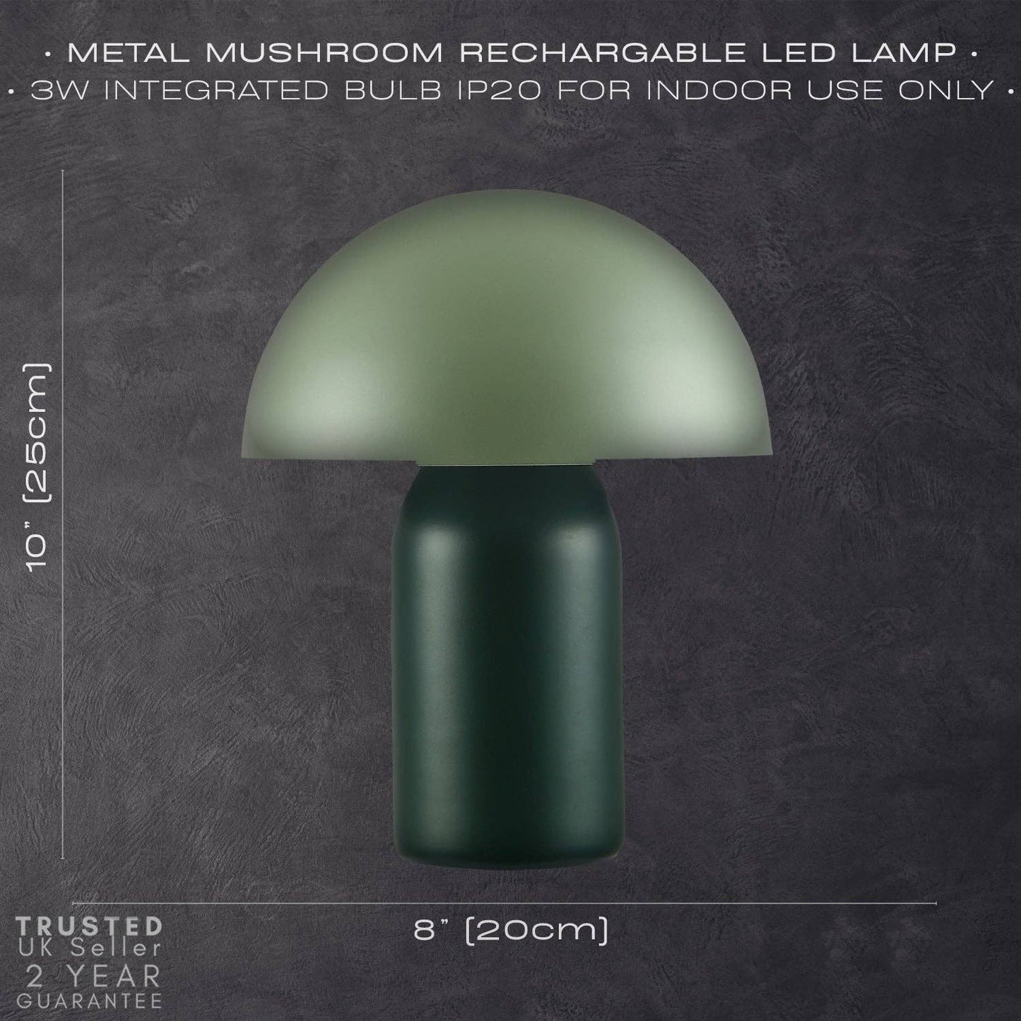 Modern Rechargeable Mushroom Table Lamp With Touch Dimmer