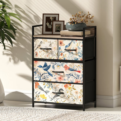 HOMCOM 4-Drawer Chest of Drawers - White