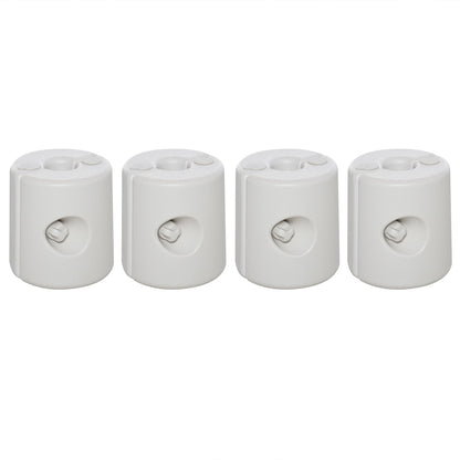 Outsunny 4 Pack 36 kg Gazebo Weights, Canopy Tent Weights with Rapid Clip, Gazebo Leg Weights Fill with Sand or Water, White