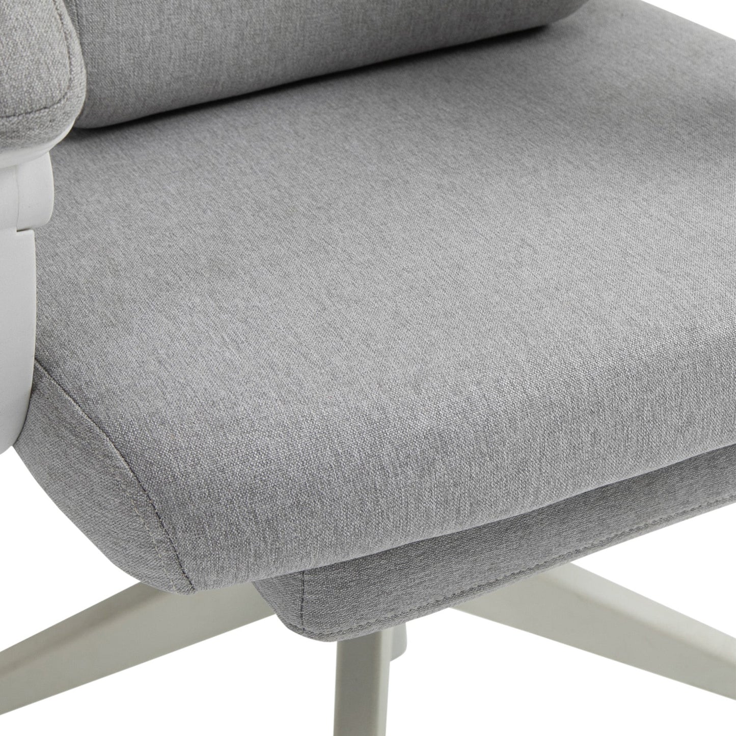 Vinsetto Office Chair, Ergonomic Desk Chair, High Back Fabric Work Chair with 160\'c2\'b0 Reclining Backrest, Retractable Footrest, Neck and Lumbar Pillow for Home and Study, Grey