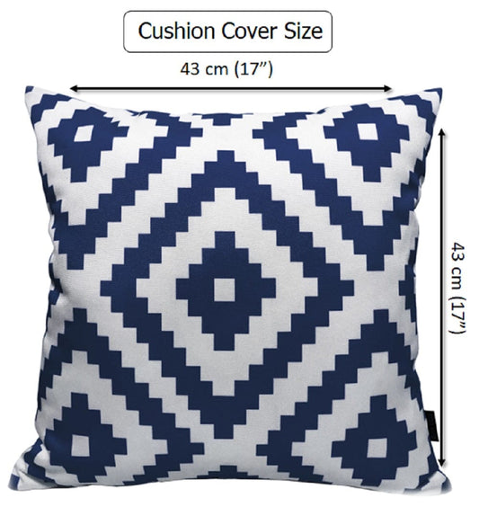 OLIVIA ROCCO Nairobi Navy Waterproof Outdoor Cushion Covers 43x43 CM Weather-Resistant Decorative Cushions For Patio And Garden
