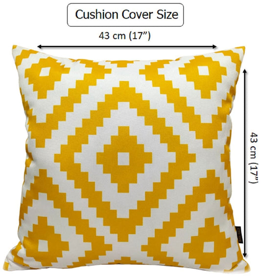 OLIVIA ROCCO Nairobi Ochre Waterproof Outdoor Cushion Covers 43 X 43 cm Weather Resistant for Patio Garden Cushions Indoor and Outdoor Use
